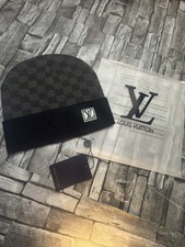 Dark Grey Monogram Knit Beanie