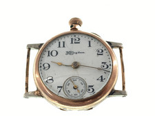 WW1 Trench Art 1915 Hampden Diadem 15J Pocket Wrist Watch Dueco Gold Filled Case