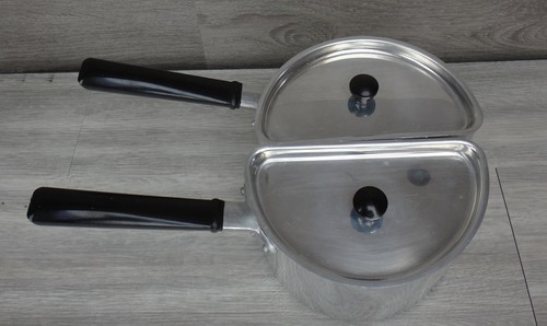 Vintage aluminium double pan - aluminium,
