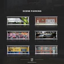 Diorama 1/64 Car Parking Lot Model LED Lights Factory Garage Scene Display Model