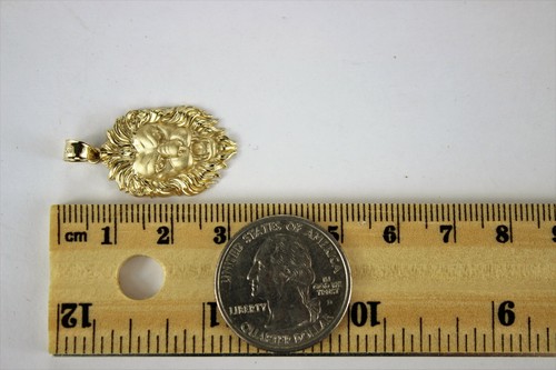 10k yellow gold lion head - lion,