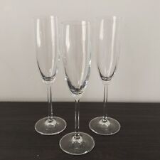 Leonardo Crystal Champagne Flute Glass x3 200ml Straight Clear Signed 25cm