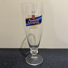Peroni Nastro Azzurro Fluted Lager Glass 0.3L | Retro Barware Home Bar 