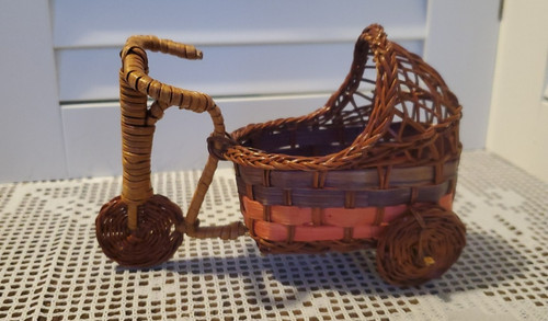 Vtg wicker tricycle - wicker,