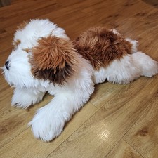 The Puppet Company Large Full Body Brown White Soft Toy Plush Hand Puppet Tongue