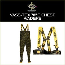 VASS-TEX 785E CAMO CHEST WADERS - ALL SIZES | NEW - CARP FISHING/BOATING/OUTDOOR