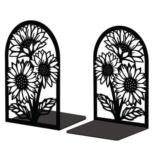 Metal bookends sunflowers - metal,