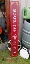 Large Wooden Family Entrance Carnival Fairground Sign, Hand Painted Vintage.