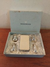 Wedgwood Pears Name Place Cards SETTINGS set of 4.  Silverplate 