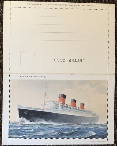 Rms queen mary - queen, letter