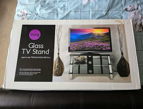 Living glass stand black - living,