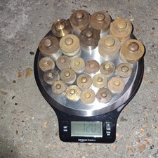 Antique Vintage Brass Postal ? Weights 20 & 100g  x24 as photos (ref P-027)