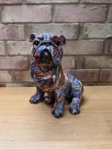 29cm colourful painted bulldog - painted,