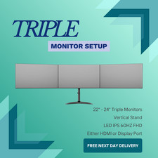 HOME OFFICE TRADING TRIPLE SCREEN SETUP BUNDLE 3x 22" 24" Full HD 1080P Monitors
