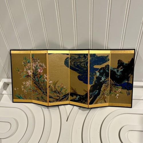 Vtg miniature japanese byobu - miniature,