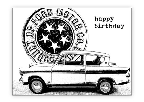Classic car birthday card