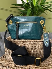 Oliver Bonas Elsie Crossbody Bag  Green Mock Croc Faux Leather Shoulder bag