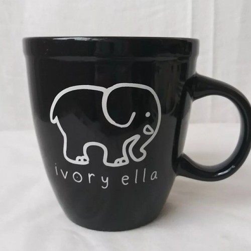 Black mug white elephant ivory - black,