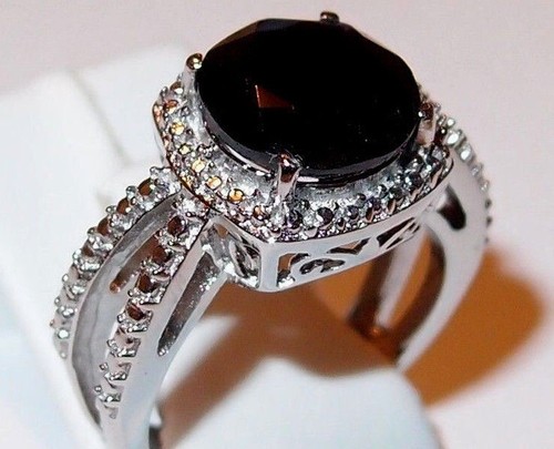 Black spinel ring - spinel,