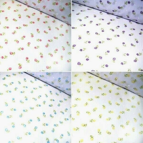 Polycotton fabric tulip roses - polycotton,