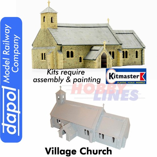 Village church model railway - church,