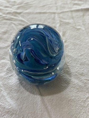 Blue swirl art glass