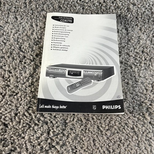 Philips cdr770 audio - cdr770, cd