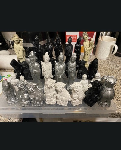 Vintage chess set large - set,