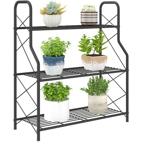 Outsunny tier metal plant - outsunny, 3-tier