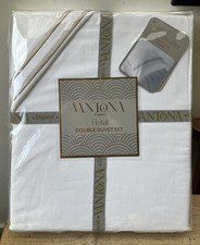 Vantona England  Taupe Double Stitch Duvet Cover Set-100% Cotton NEW