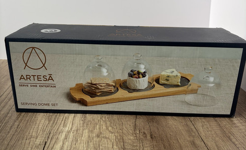 Artesa wood serving dome - dome, set