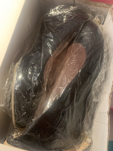 Black patent leather slingback - leather,