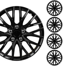 16" Black Snap On Hubcaps Set