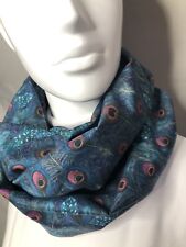 Infinity Double Loop Scarf Liberty “Peacock Manor” Tana Lawn Cotton Handmade
