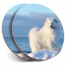 2 x Coasters - Samoyed Fluffy