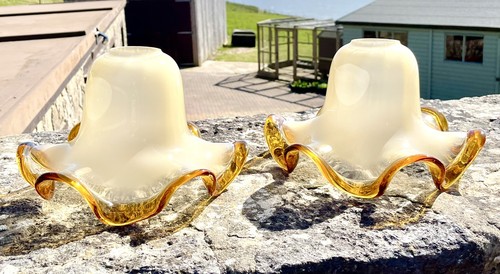 Murano glass lamp shades - , pair