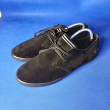 FRED PERRY SIZE 8 BYRON LOW BACK BLACK SHOES. 0462