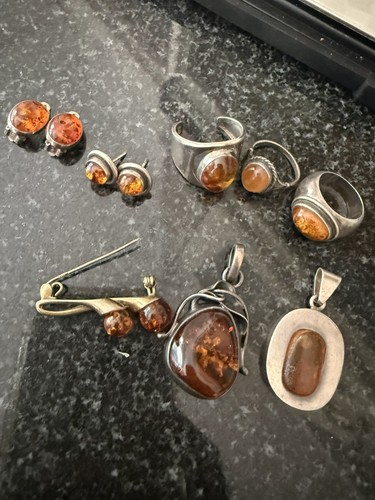925 silver amber - silver,