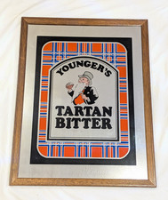 Vintage Youngers Tartan Bitter Wooden Framed Extra Large Mirror 65 x 50cm