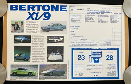 Bertone poster overseas - x1/9,