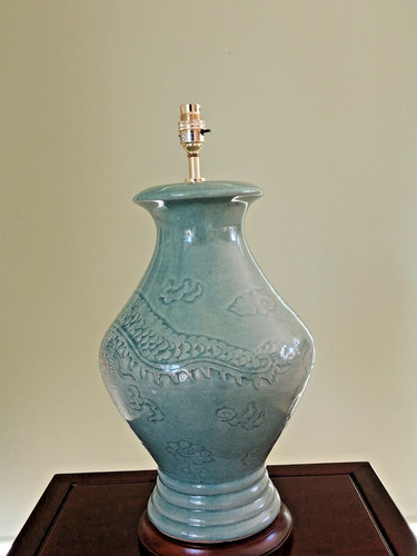 Celadon lamp base - celadon,