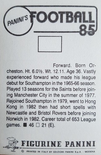 Panini football stickers - 85,