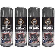 x 4 Paint Factory Multi-Purpose Spray Paint 400ml Gloss Metallic Gun Metal Grey