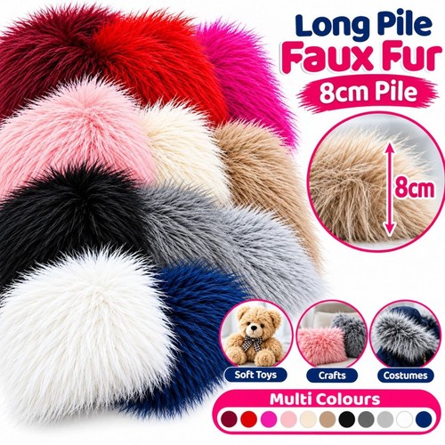8cm long pile faux fur - faux, fabric
