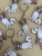Papillon Dog Breed Keyring