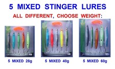 5 MIXED RON THOMPSON STINGER SPINNER LURES SEA FISHING BASS PIKE PERCH TROUT ETC