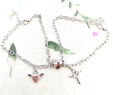 2 PCS STAINLESS STEEL MAGNETIC HEART LOCK AND KEY COUPLES BRACELETS LOVERS GIFT