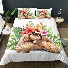 3D Sloth Theme Quilt Cover Set