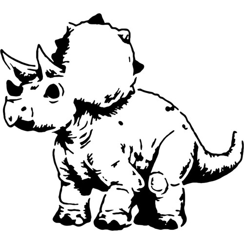 Baby triceratops stencils - 'baby,