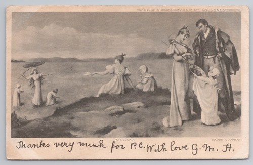 Postcard antique art captives - art,